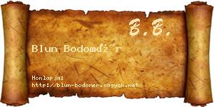 Blun Bodomér névjegykártya